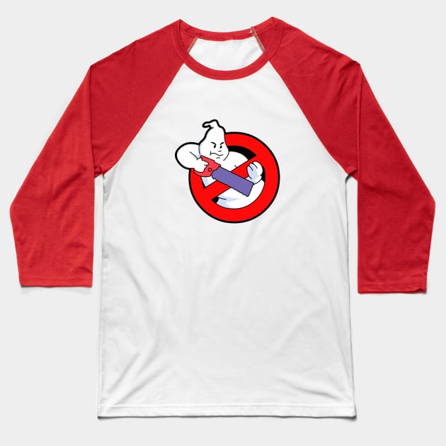 And Now Back To The Real Ghostbusters Logo Saw Baseball T-Shirt by RobotGhost